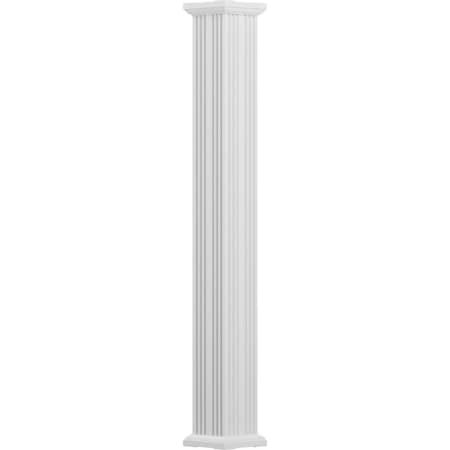 Ekena Millwork 8" x 8' Endura-Aluminum Column, Square Shaft (Load-Bearing 24,000 lbs), Non-Tapered, FLuted EA0808ENFSBTUTU